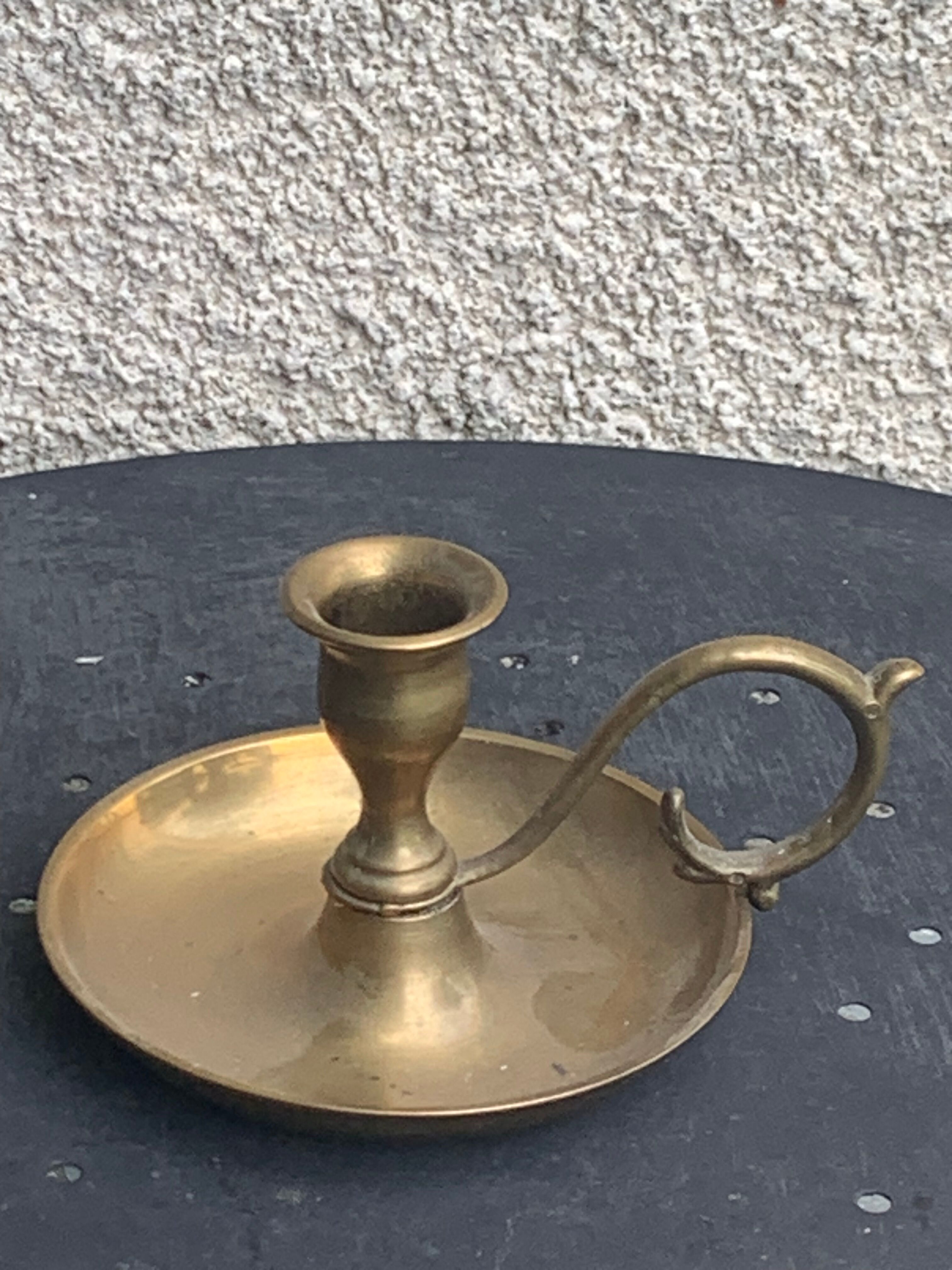 Antique thumb holder, vintage gilded brass cellar rat