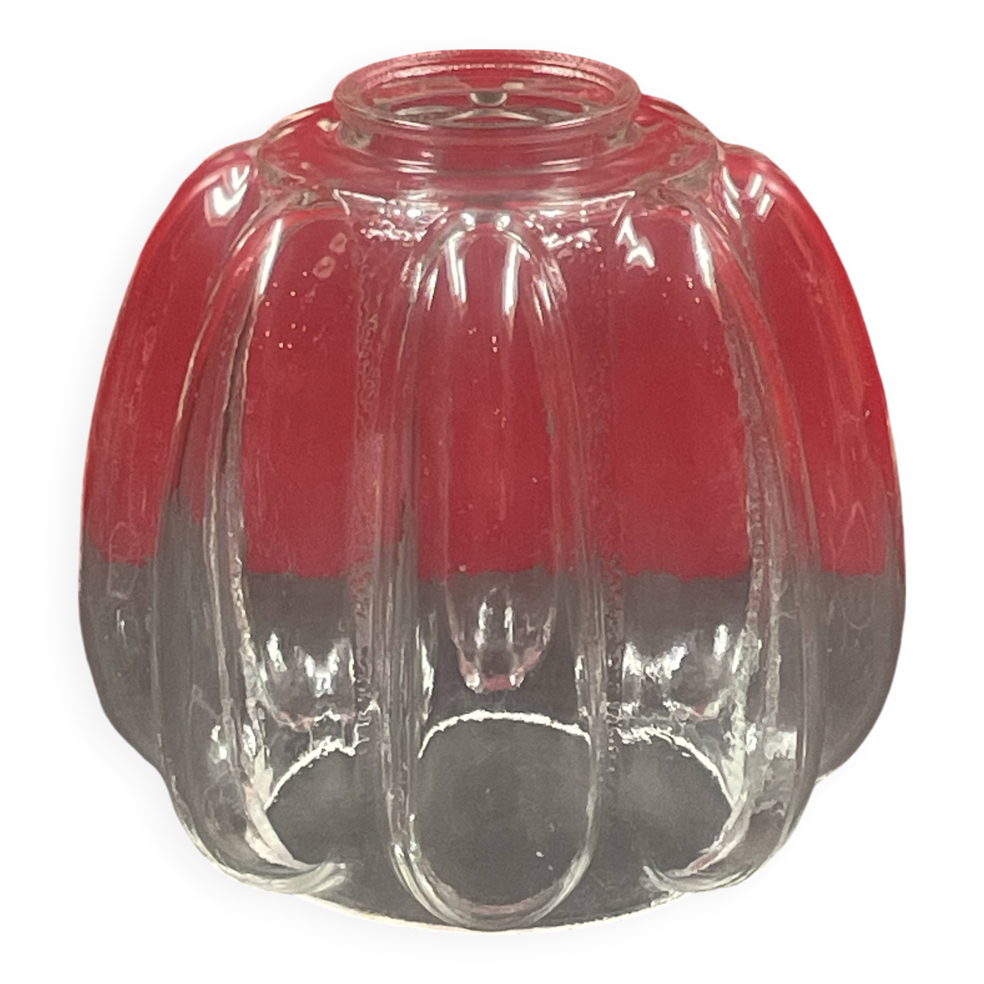 Molded glass pendant lampshade circa 1960