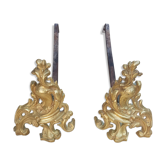 Paire de chenets style Louis XV