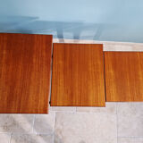 Ensemble de 3 tables gigognes en teck G-plan, années 1960