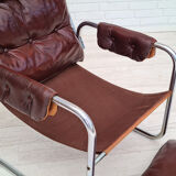 Années 70, design danois, chaise longue, cuir, état d’origine