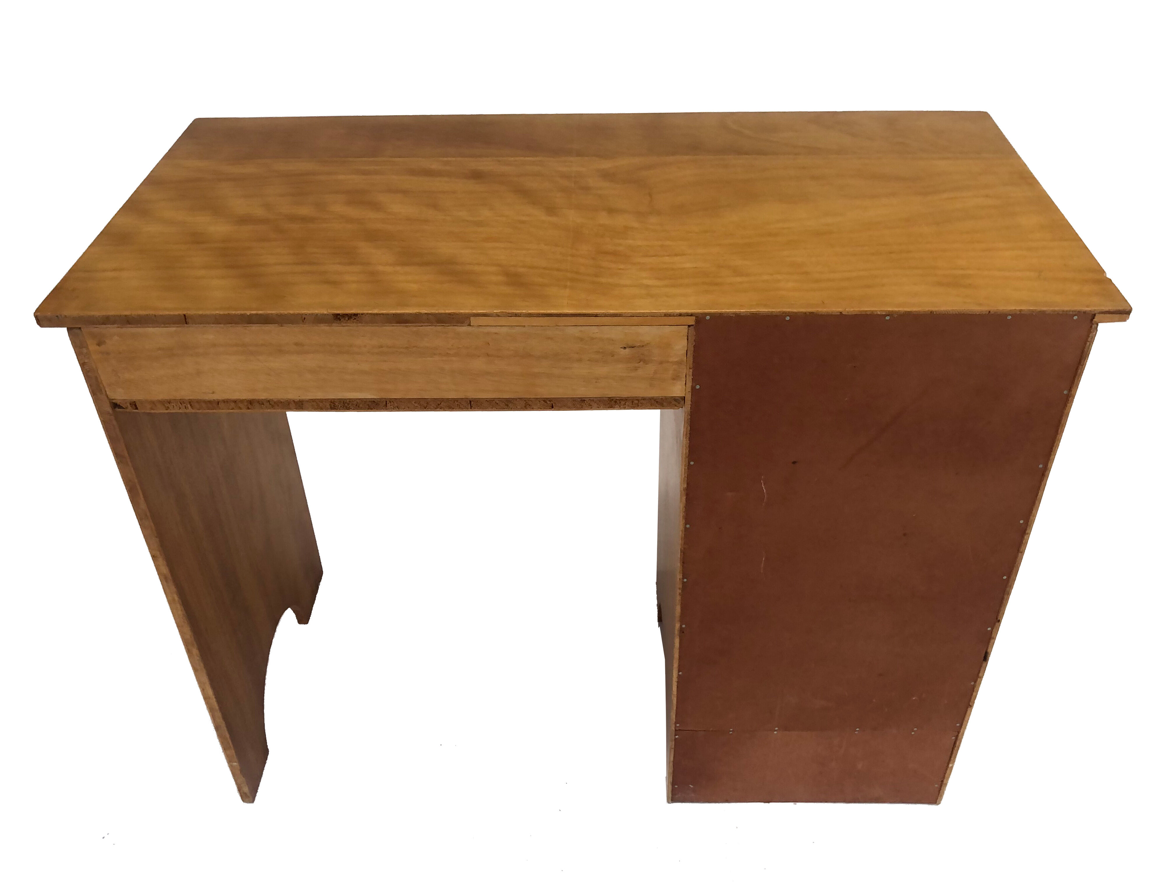 Art deco birch wood compact desk 1960