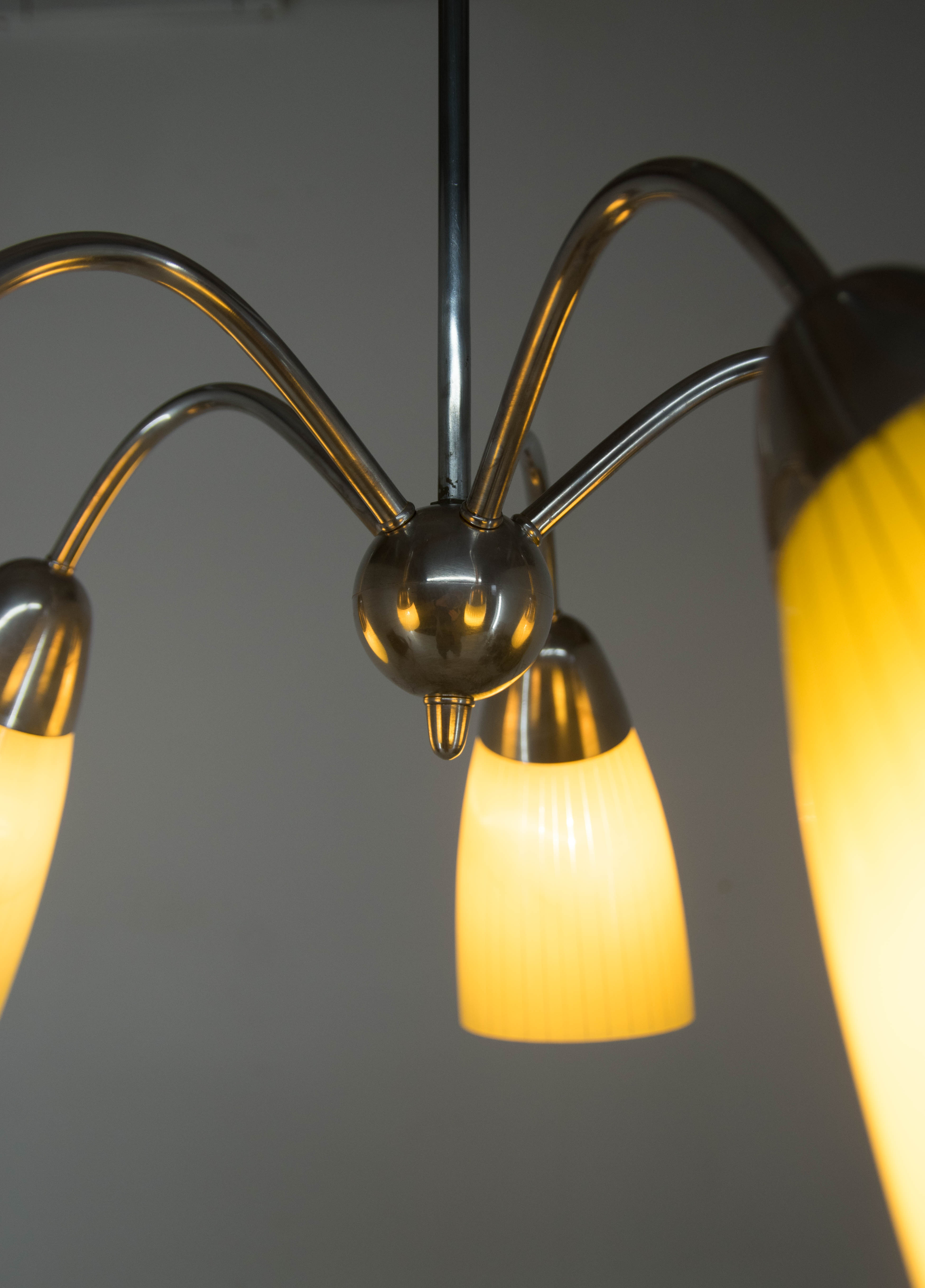 Mid-century 5-flamming chandelier, 1950s