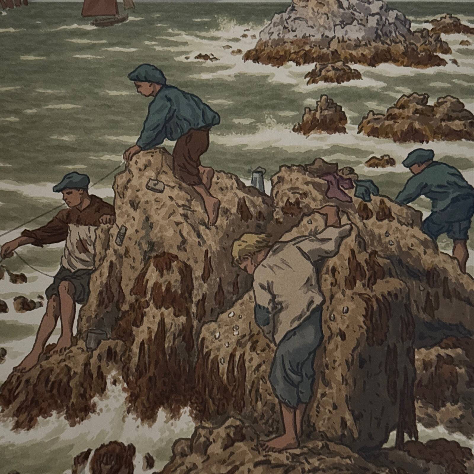 Lithograph by Henri Rivière The Wind of Noroît - The Seaweeds