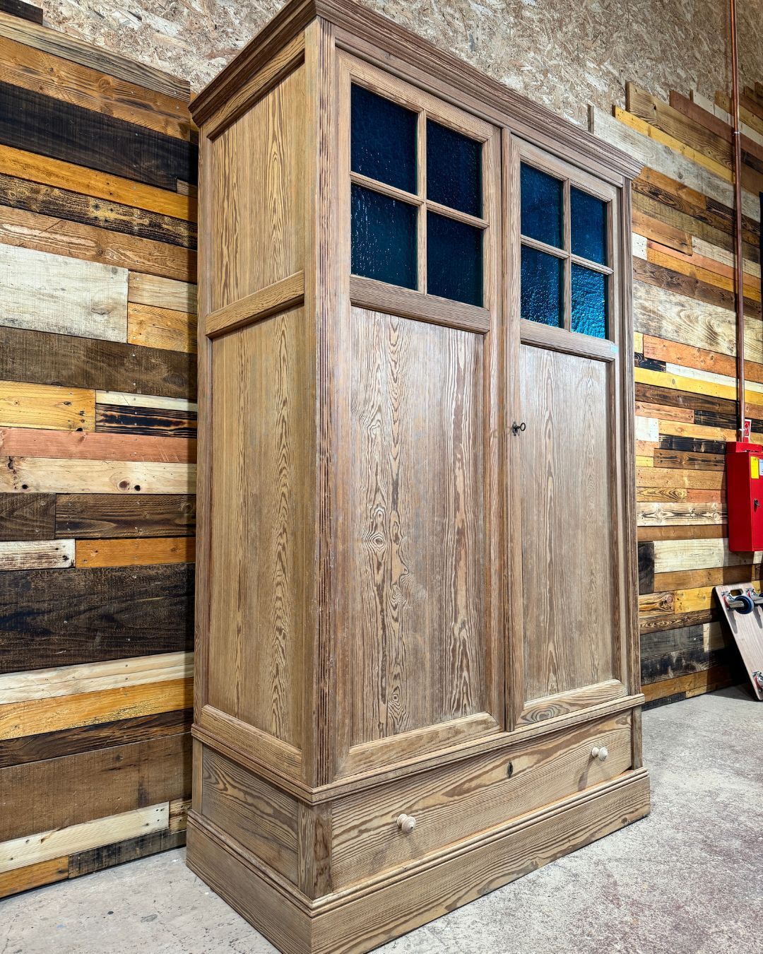Antique wardrobe in solid pitch pine