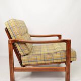 Vintage armchair tartan plaid wool design by Z. Baczyk 1965