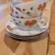 3 cups and saucers in fine porcelain