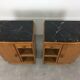Pair of bedside tables art deco style marble black portor