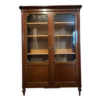 Louis XVI solid mahogany bookcase