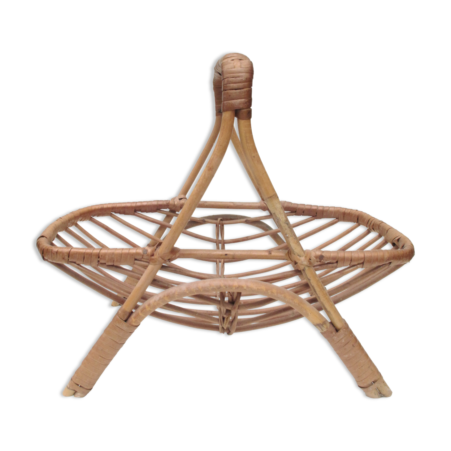 Vintage rattan fruit basket