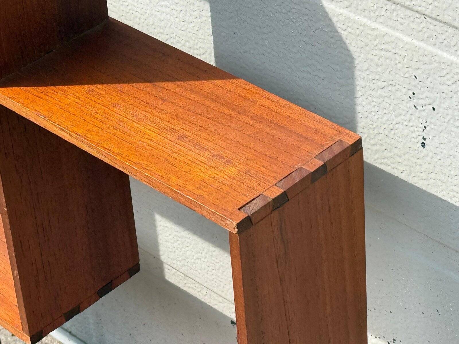 Danish sculptural teak shelf, 1968