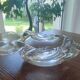 Vintage thick molded glass "fish" trinket tray