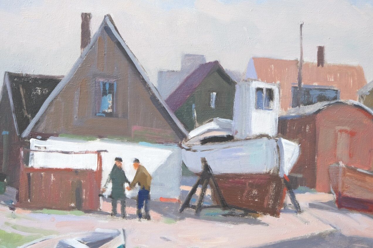 Eskil Skans, Composition suédoise, 1960, huile sur panneau, encadré