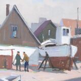 Eskil Skans, Swedish Composition, 1960, Oil on Panel, Framed