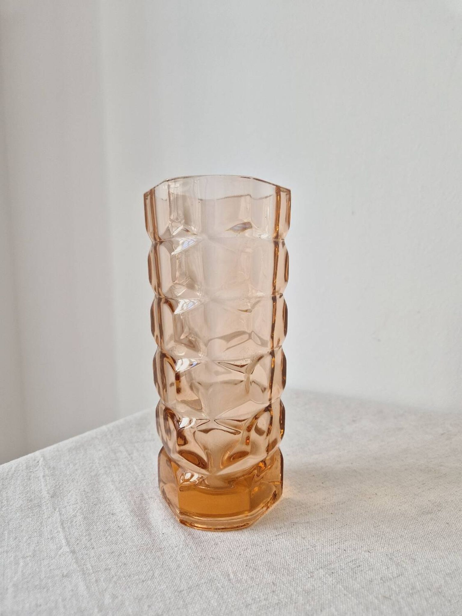 Glass vase 'Rosaline' Art Deco style '60s - Vintage Luminarc