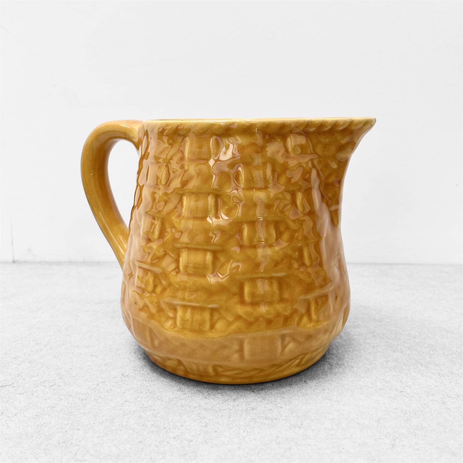 Vintage enameled ceramic pitcher – French artisanal creation
