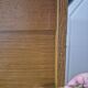 meuble rangement classeur bureau a rideau vintage marron