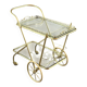 Table roulante chariot en laiton et verre, XXe siècle
