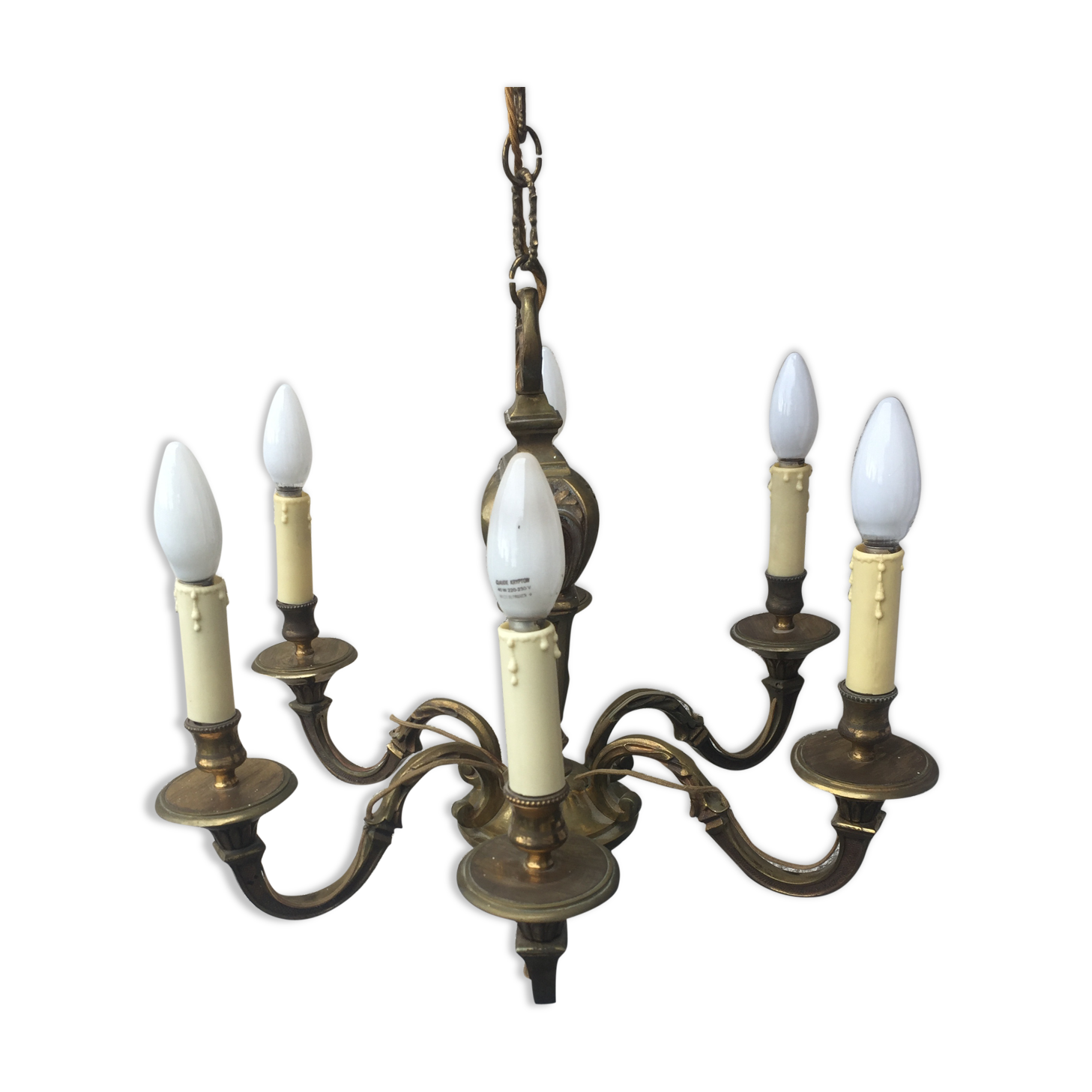 Lustre en bronze style louis XVI
