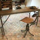 Iron and old wood table