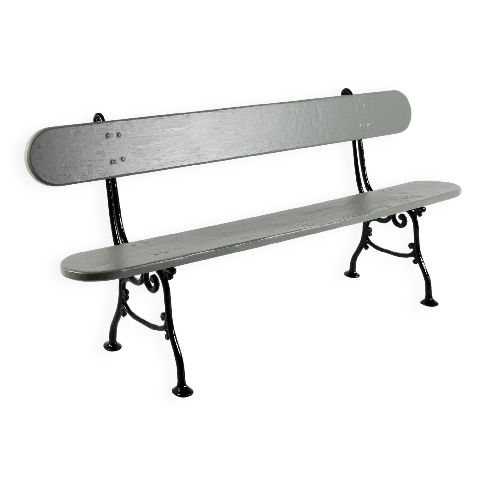 Cast iron and wood garden bench