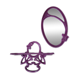 Bathroom set enamelled cast iron mirror door set