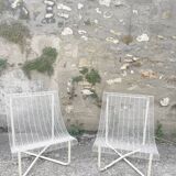 Pair of wire armchairs, 1980s