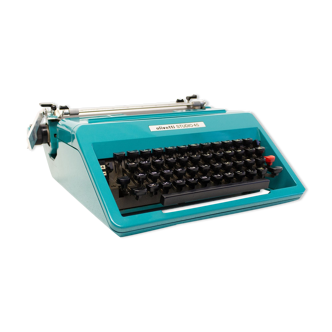 Olivetti Studio 45 Typewriter + Hardcase - petrol - Vintage Office / Home decor