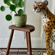 Tabouret tripode vintage en bois