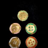 Five florentine gilded wooden coasters