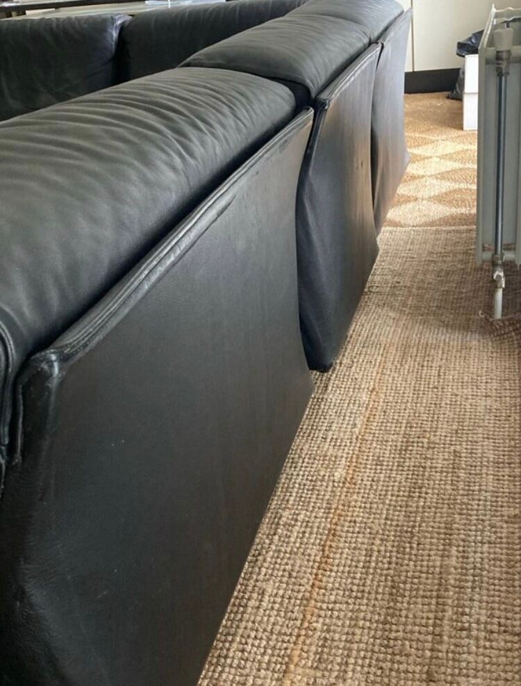 Canapé Modulaire Flandra en Cuir par Vico Magistretti pour Cassina, Italie, années 1970