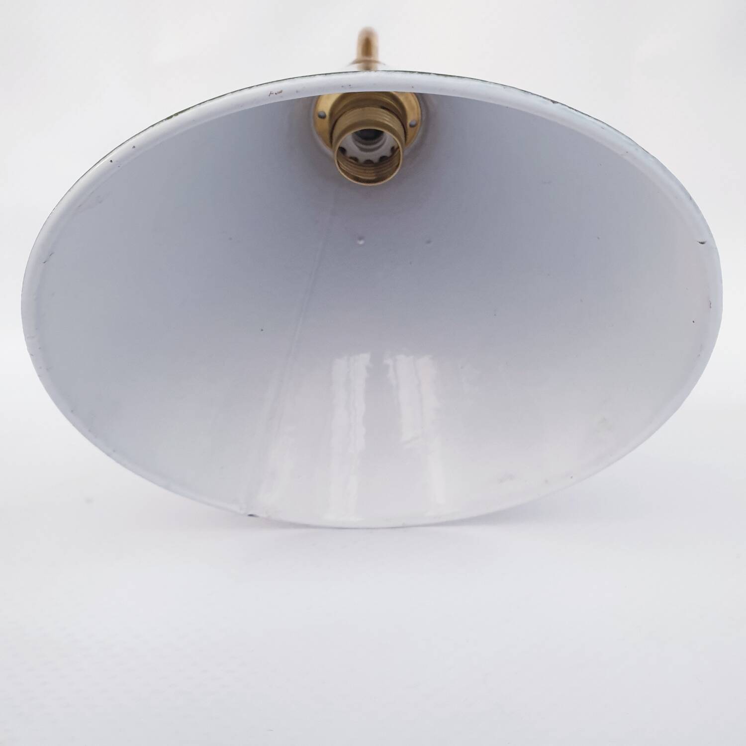 Swan neck and enamelled sheet metal wall light