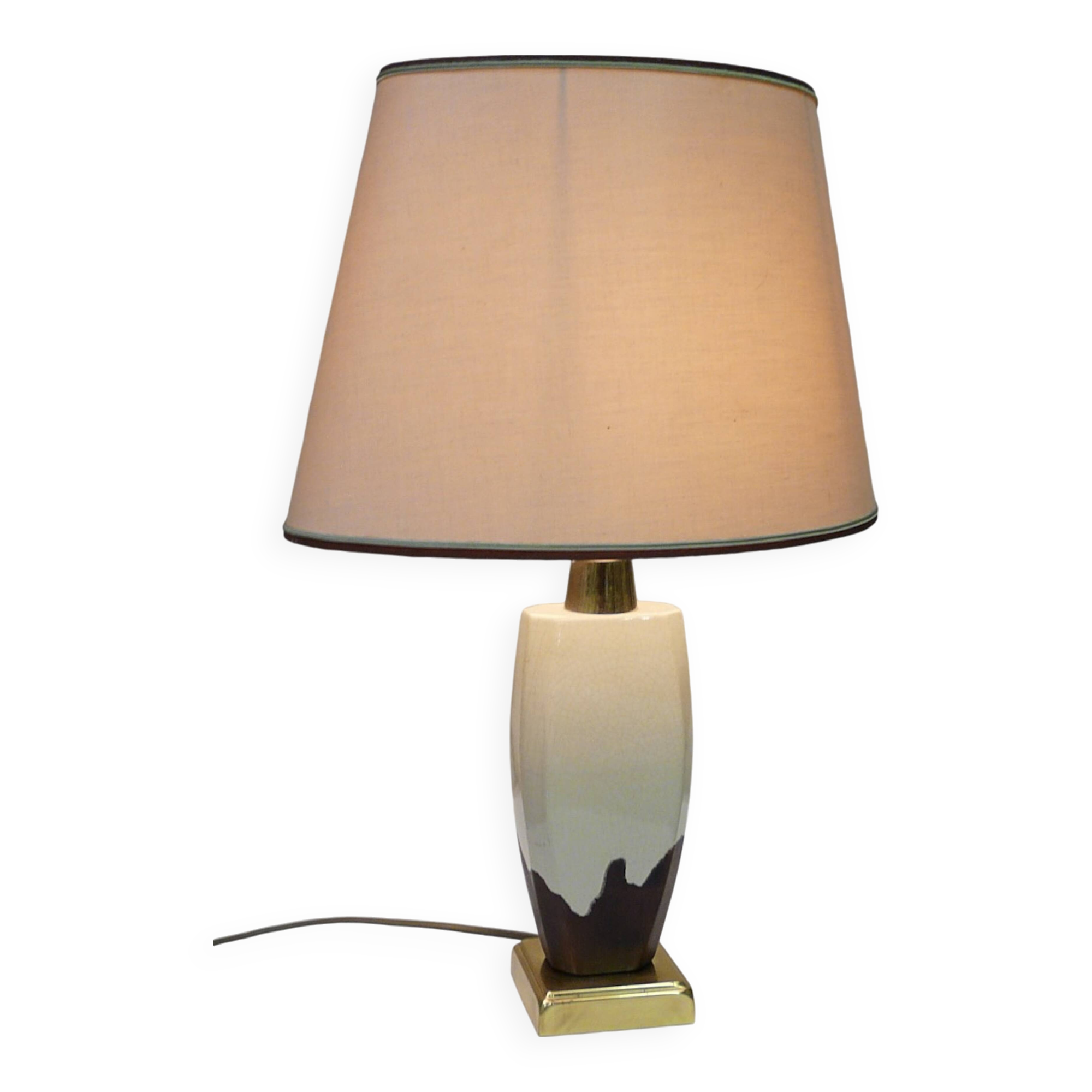Vintage ceramic and brass lamp 1970-80