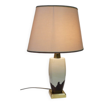 Vintage ceramic and brass lamp 1970-80