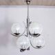 Vintage chandelier in chrome metal and glass 1970
