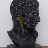 Greek head in waxed black plaster
