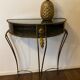 Vintage Regency Black and Gold Metal Console Hall Table, 1960s