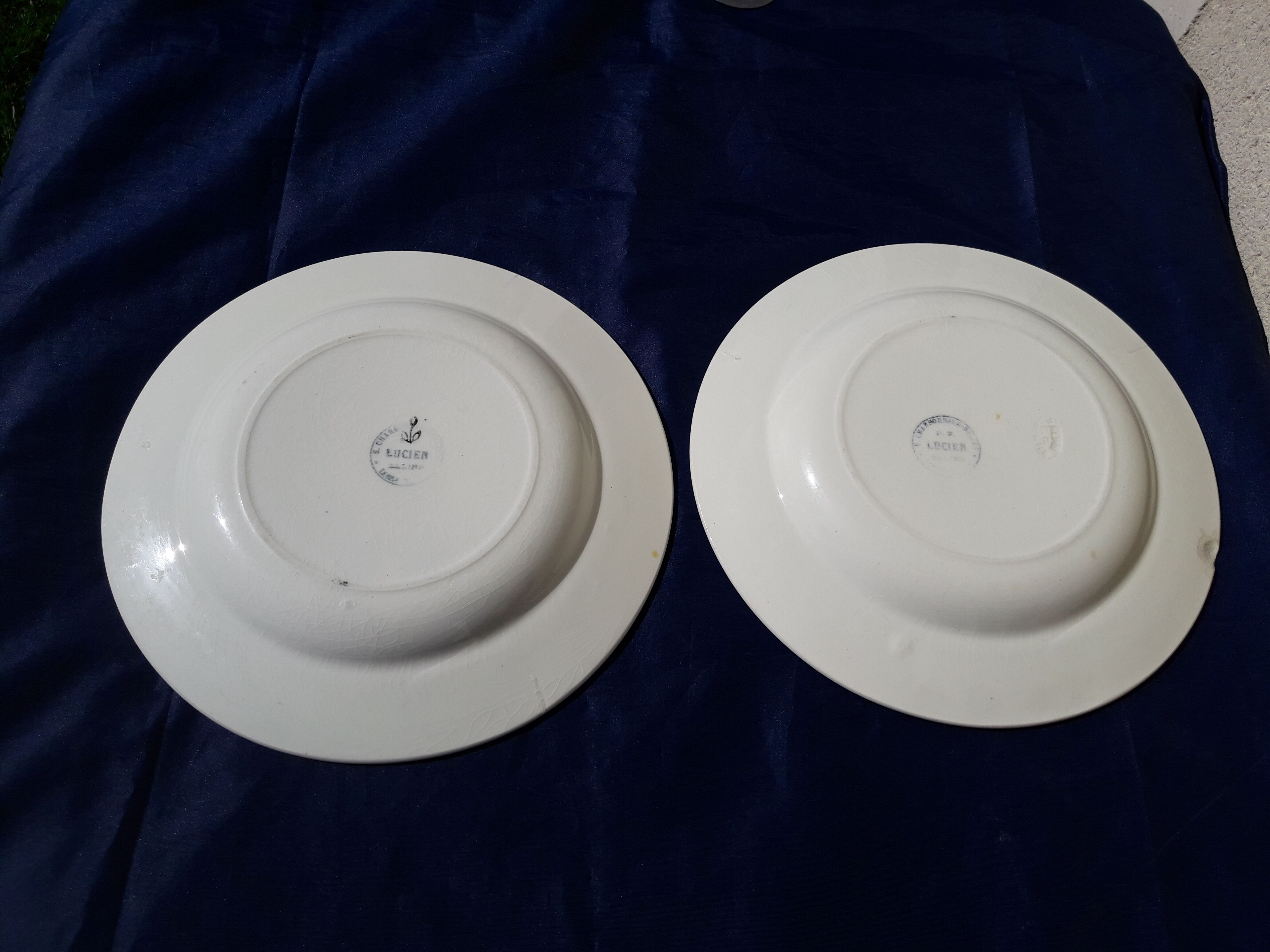 2 hollow plates made of earthenware from Lucien model Salins diam 24.5 cm