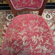2x8 wooden and fabric chairs