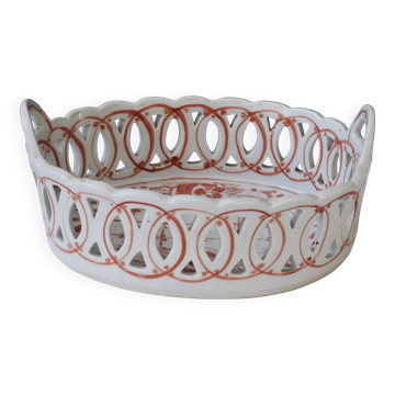Panier réticulé ou ajouré en porcelaine de Ludwigsburg Dimensions 22,5cm