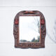 Antique wood mirror, art deco mirror, carved wood mirror tulip patterns, wall mirror, art deco
