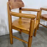6 old Scandinavian chairs from the 70s solid wood design Reiner Daumiller in solid pine