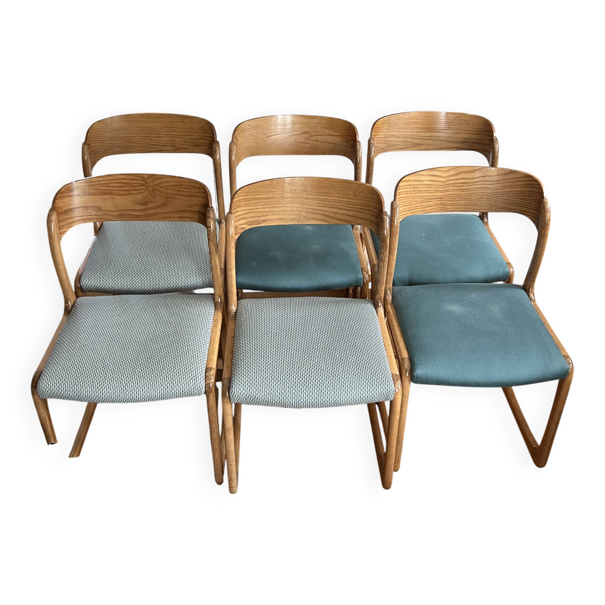Lot of 6 Baumann sled chairs