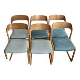 Lot 6 chaises Baumann traineau