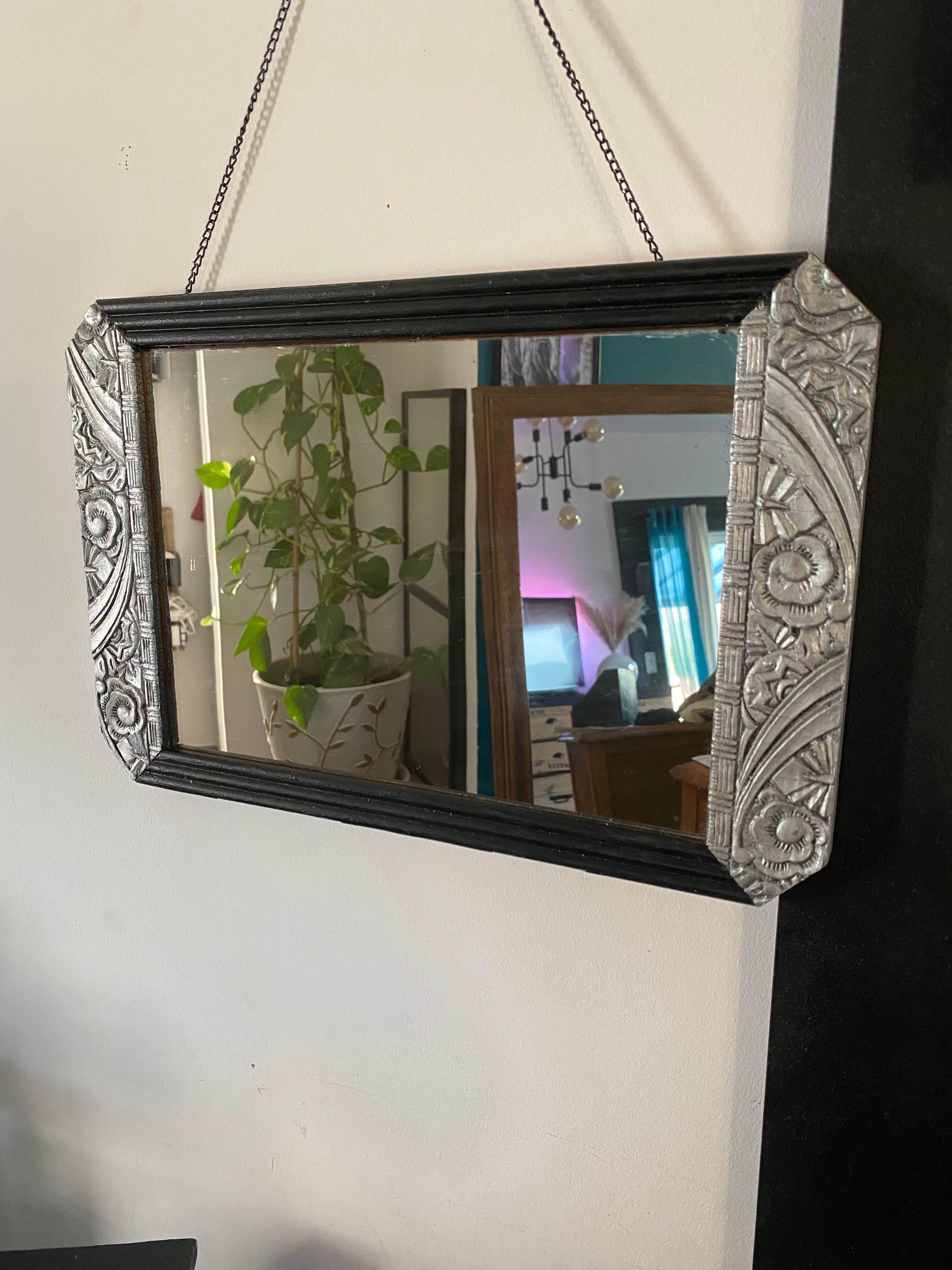 Renovated antique art deco mirror