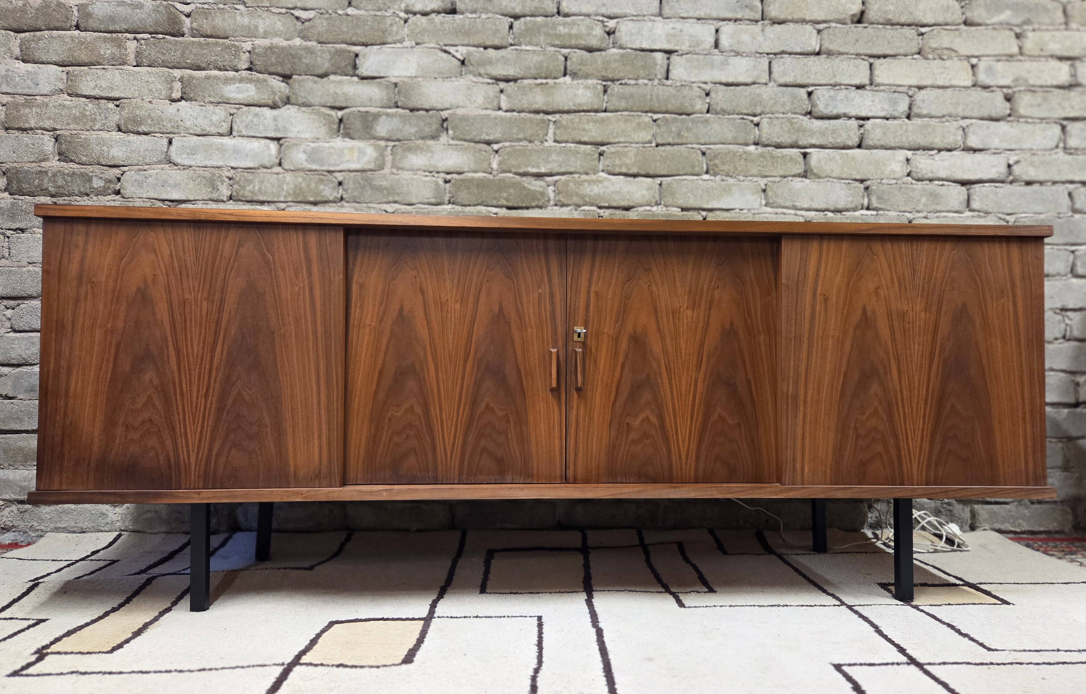 Vintage teak Scandinavian bar cabinet from the 1960s.