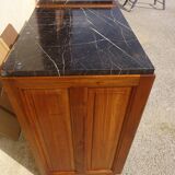 Large sideboard in walnut, black marble
