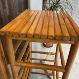 Pair of vintage bamboo high bar stools