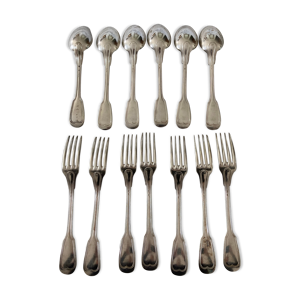6 couverts en métal argenté modèle