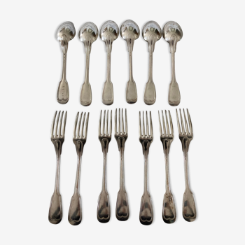 6 silver metal cutlery mesh model